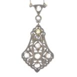 A late 19th century silver and gold rose-cut diamond pendant,