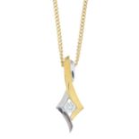 18ct gold diamond bi-colour pendant,