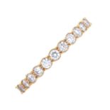 An 18ct gold diamond full eternity ring.Estimated total diamond weight 1.10cts.