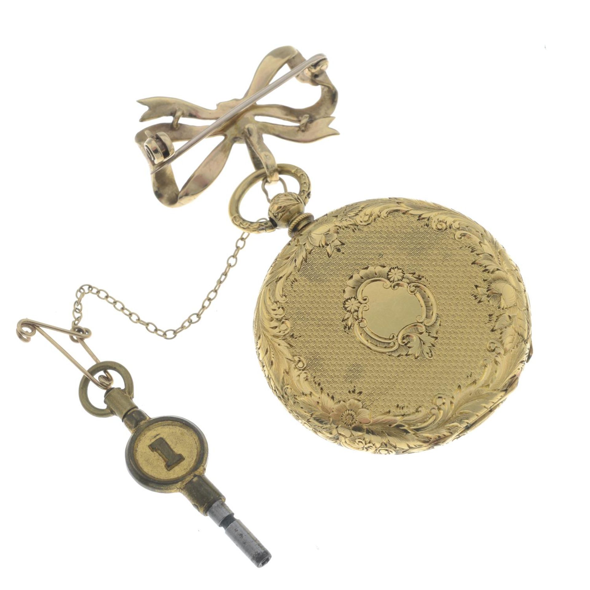 A late 19th century 18ct gold pocket watch, - Bild 2 aus 2
