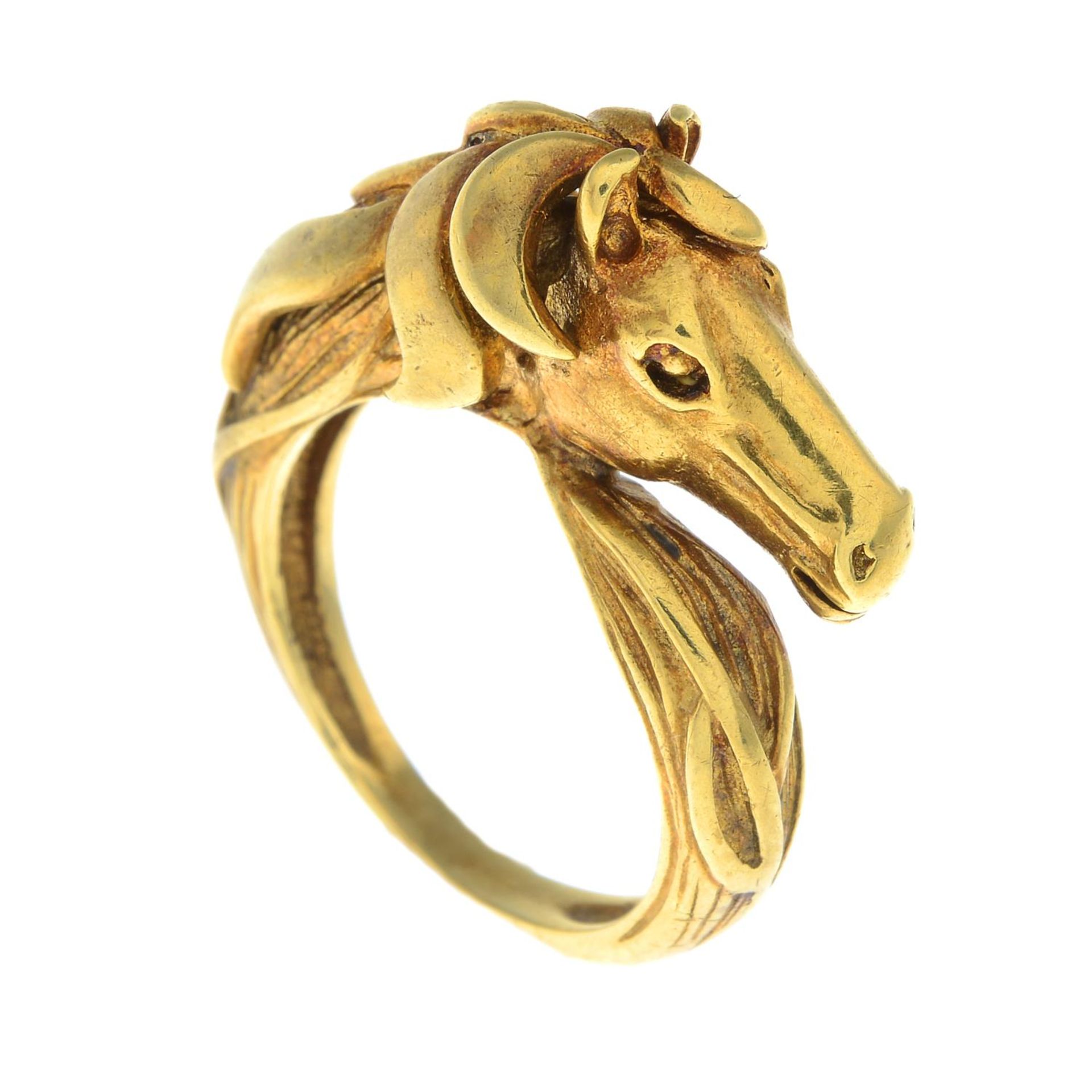 A dress ring, depicting a horse head.Ring size I1/2. - Bild 3 aus 3