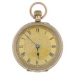 An early 20th century 9ct gold pocket watch.Import marks for London, 1912.