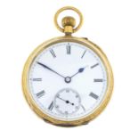 A late Victorian 18ct gold pocket watch.