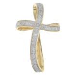 A single-cut diamond stylised cross pendant.