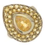 A 9ct gold citrine cluster ring.Hallmarks for 9ct gold.