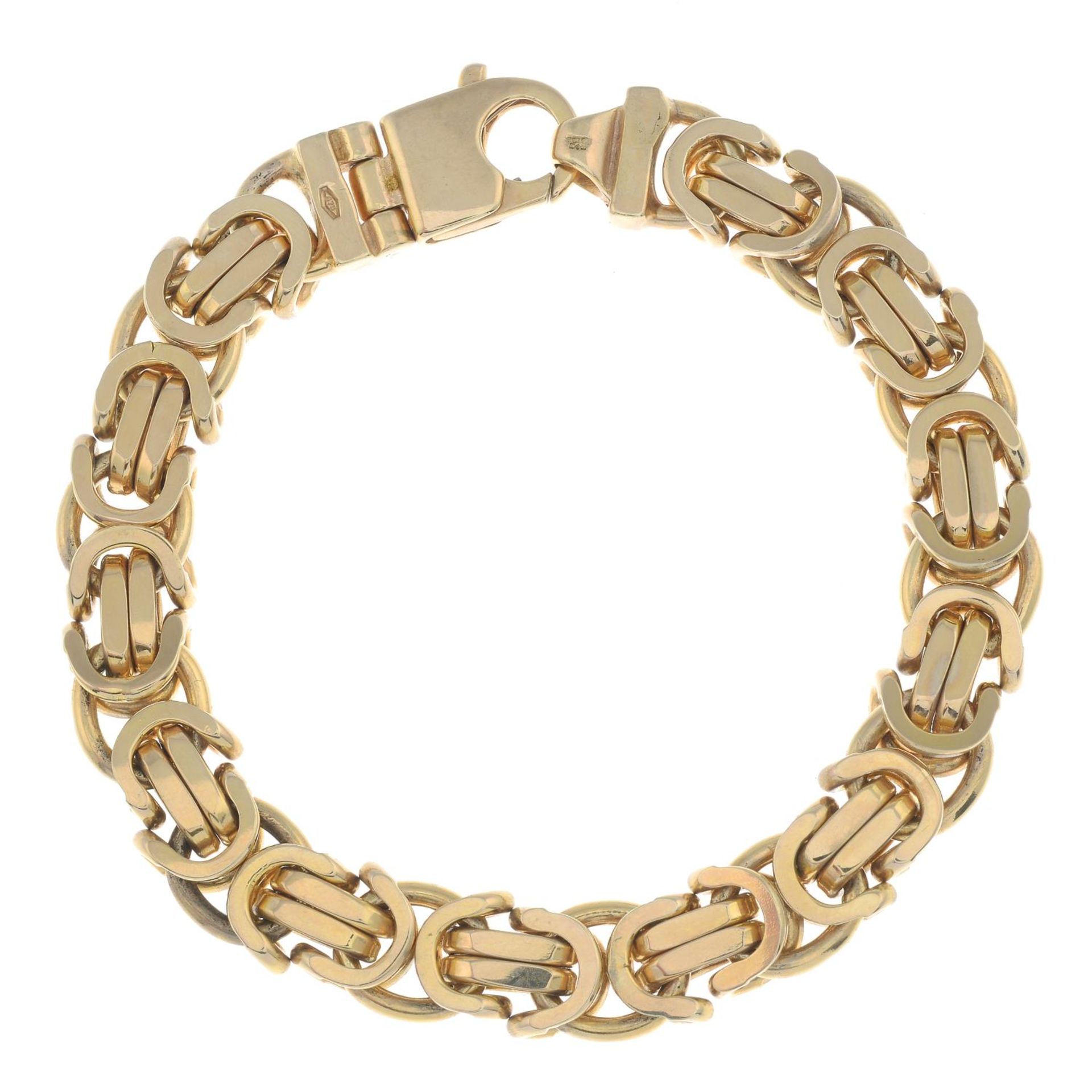 A 9ct gold bracelet.Hallmarks for 9ct gold.