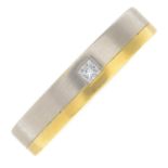 An 18ct gold diamond bi-colour band ring.Hallmarks for 18ct gold.