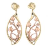 A pair of 9ct gold 'Tree of life' earrings,