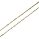 A 9ct gold box-link chain.Hallmarks for 9ct gold.
