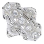 A diamond dress ring.Estimated total diamond weight 0.80ct,