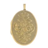 A 1970s 9ct gold locket pendant.Hallmarks for Sheffield, 1978.