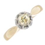 An old-cut diamond single-stone ring.Estimated diamond weight 0.30ct,