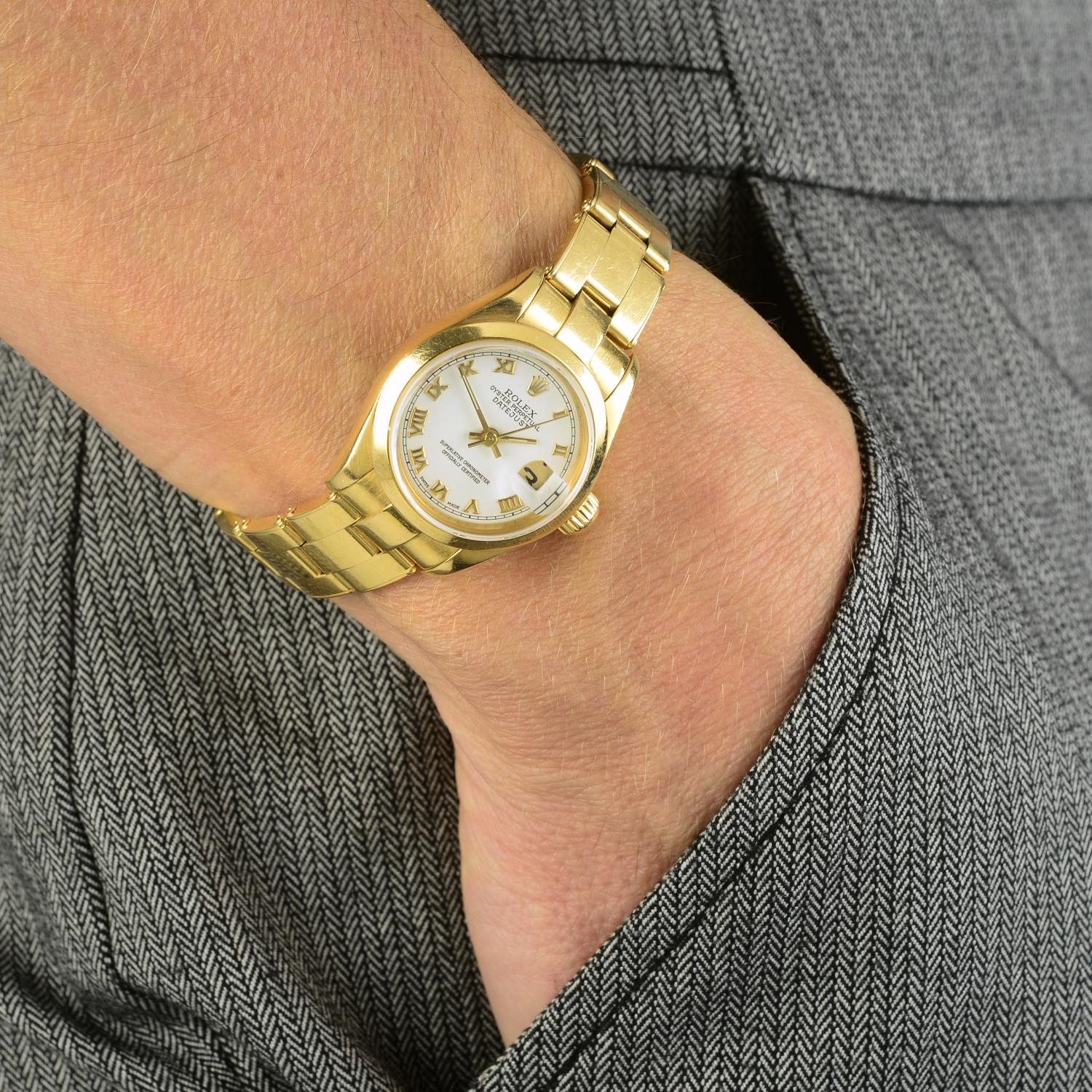 ROLEX - a lady's Oyster Perpetual Datejust bracelet watch. - Image 3 of 3