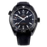 CURRENT MODEL: OMEGA - a gentleman's Seamaster 600m Planet Ocean Deep black GMT wrist watch.