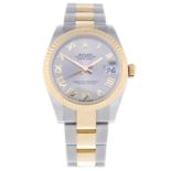 ROLEX - a lady's Oyster Perpetual Datejust 31 bracelet watch.
