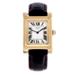 CARTIER - a gentleman's Tank a Vis wrist watch.