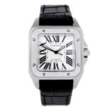 CARTIER - a gentleman's Santos 100 wrist watch.