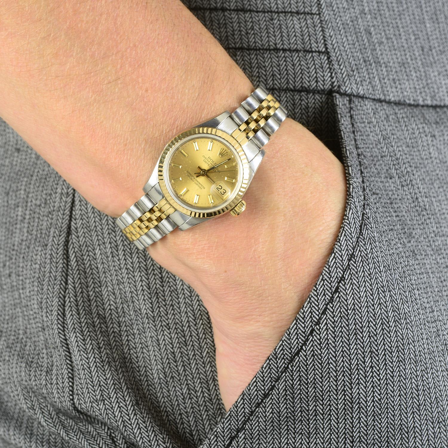 ROLEX - a lady's Oyster Perpetual bracelet watch. - Image 3 of 3