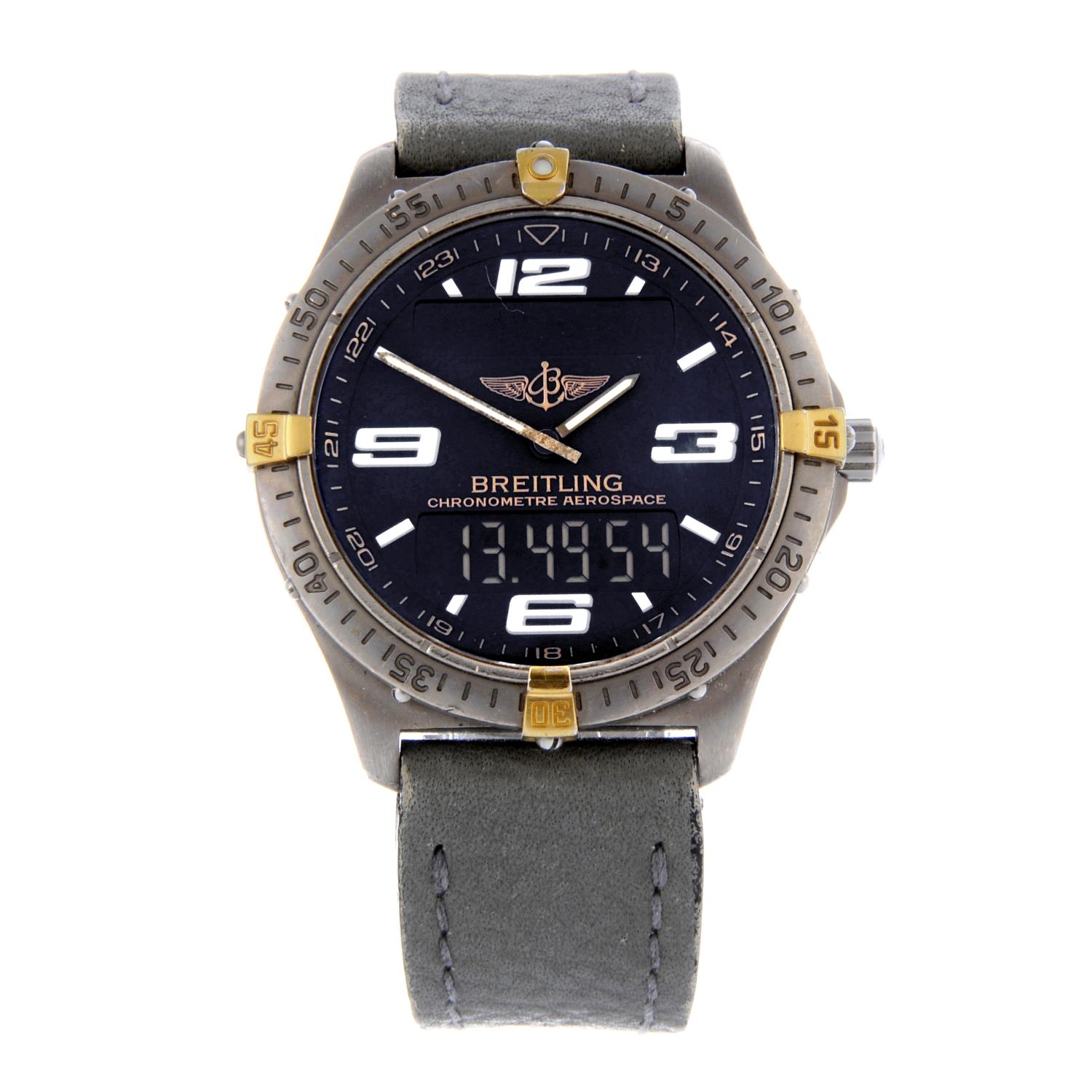 BREITLING - a gentleman's Professional Aerospace chronograph wrist watch.