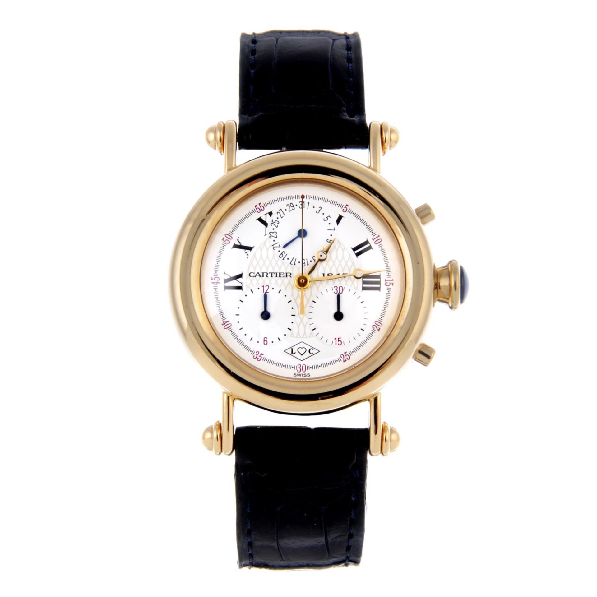 CARTIER - a mid-size Diabolo 150th Cartier Anniversary chronograph wrist watch.