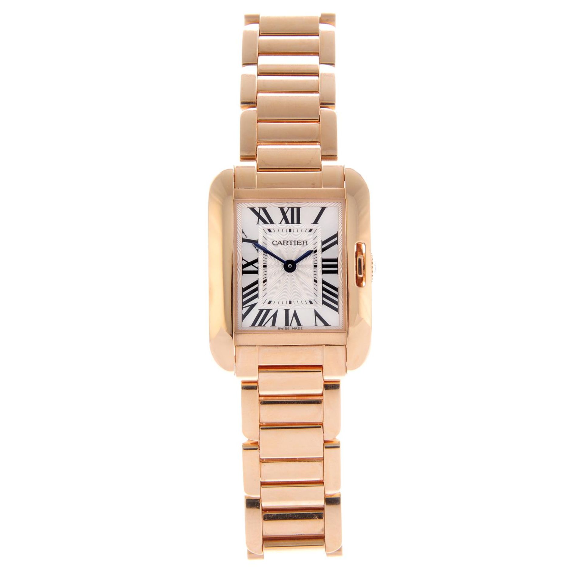 CARTIER - a lady's Tank Anglaise bracelet watch.