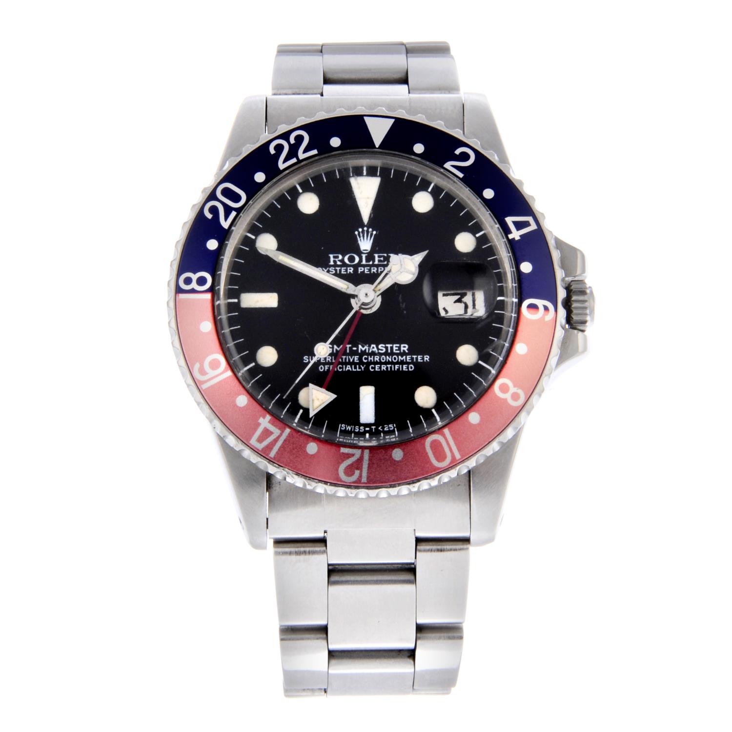 ROLEX - a gentleman's Oyster Perpetual GMT-Master bracelet watch.