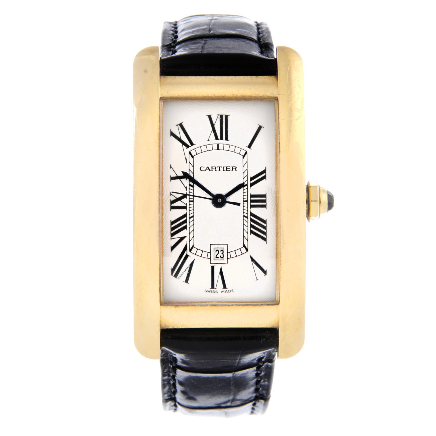 CARTIER - a gentleman's Tank Americaine wrist watch.