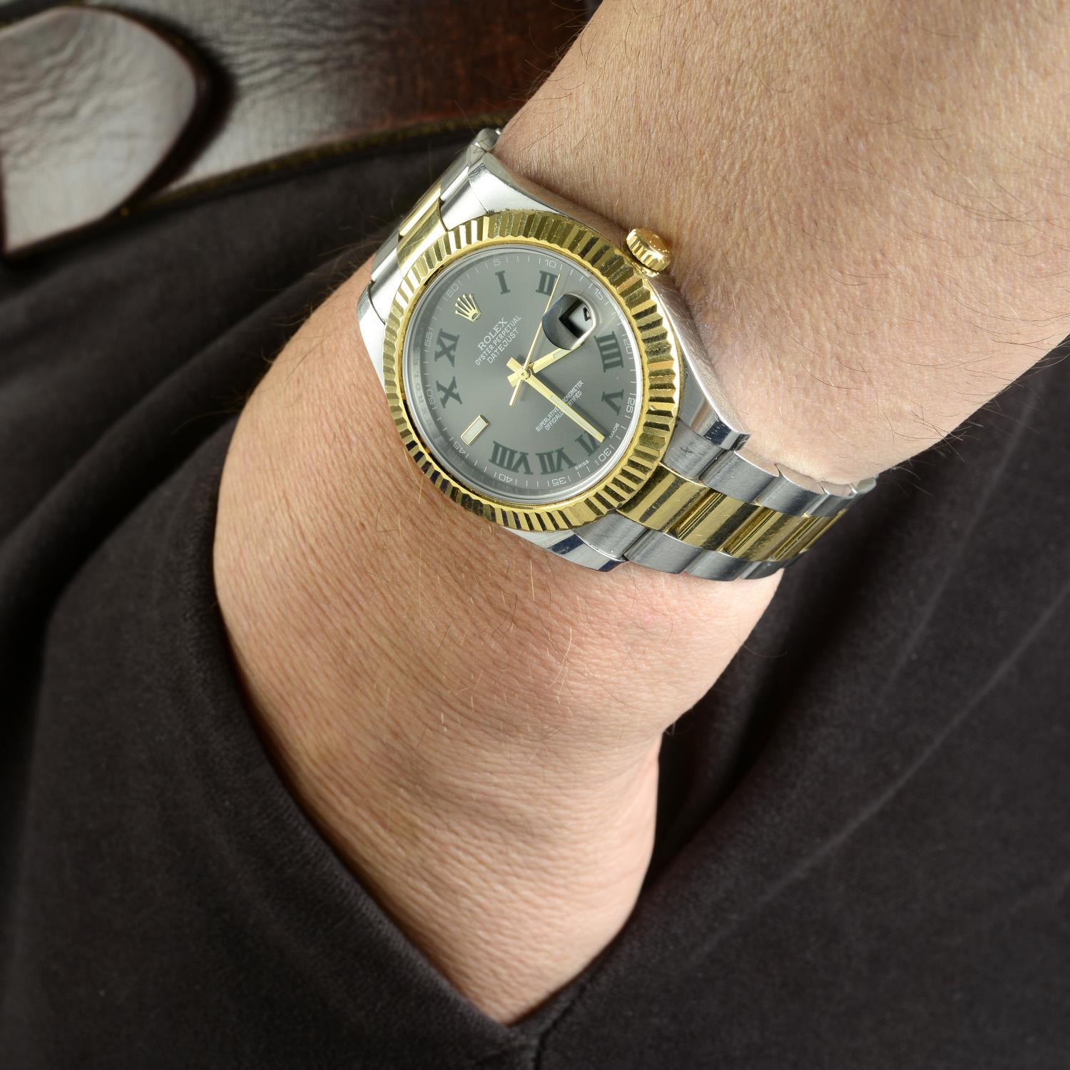 ROLEX - a gentleman's Oyster Perpetual Datejust II bracelet watch. - Image 3 of 4