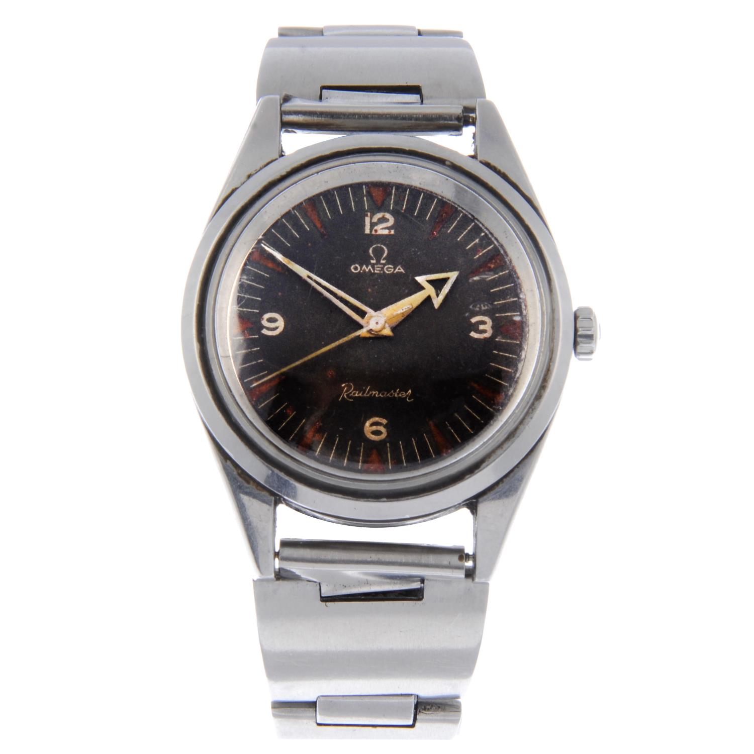 OMEGA - a gentleman's Railmaster bracelet watch.
