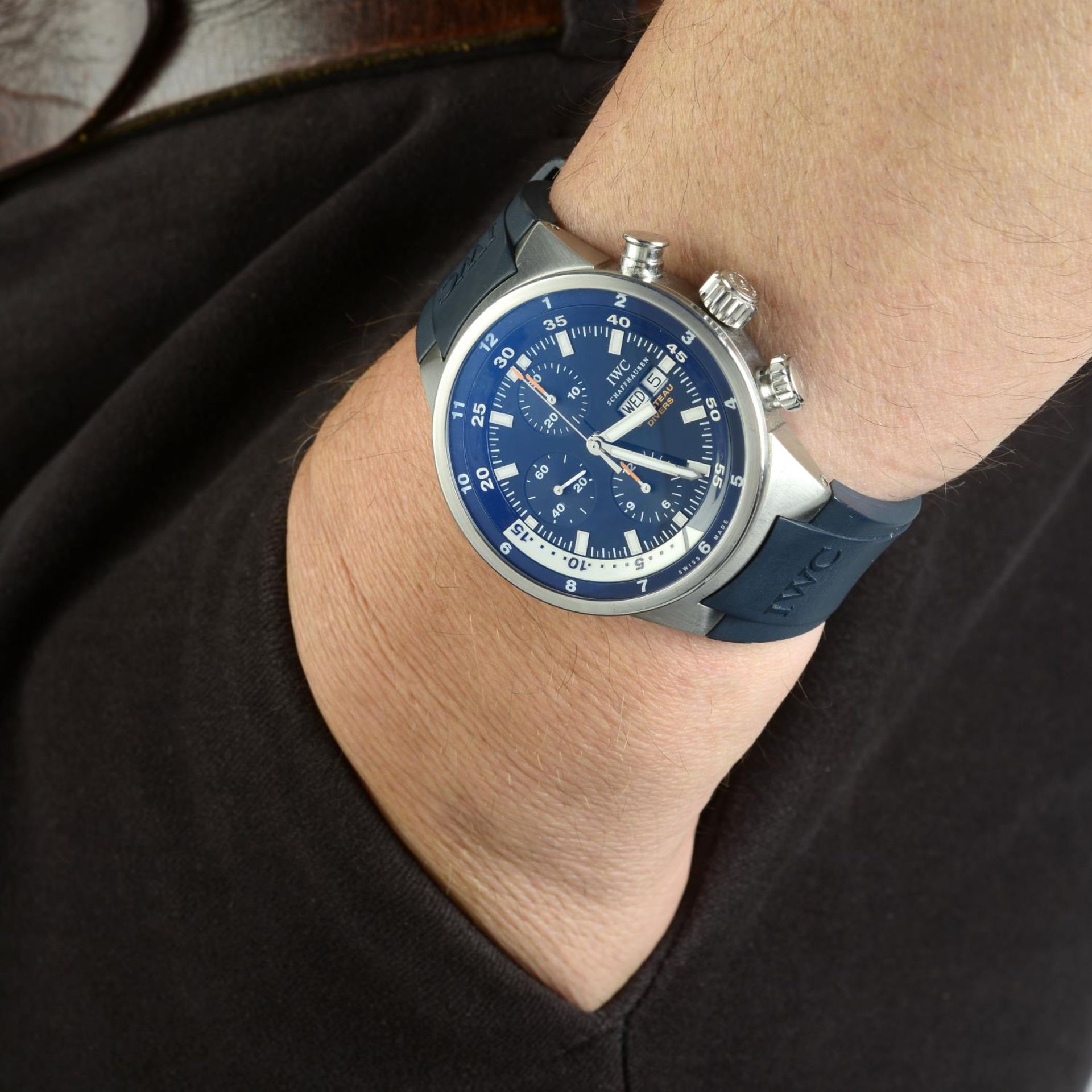 IWC - a gentleman's Aquatimer Cousteau chronograph wrist watch. - Bild 3 aus 4