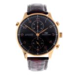 IWC - a gentleman's Portuguese Rattrapante chronograph wrist watch.