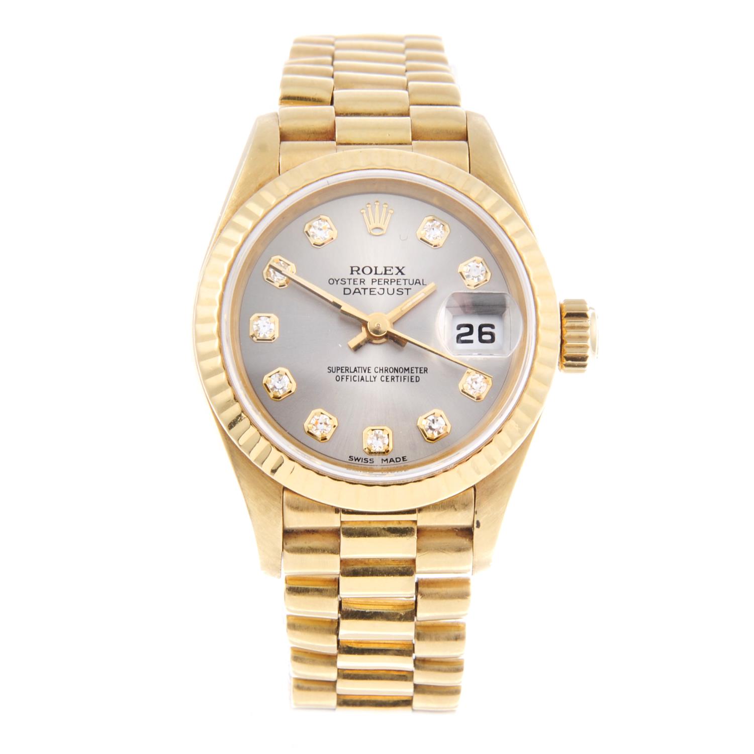 ROLEX - a lady's Oyster Perpetual Datejust bracelet watch.