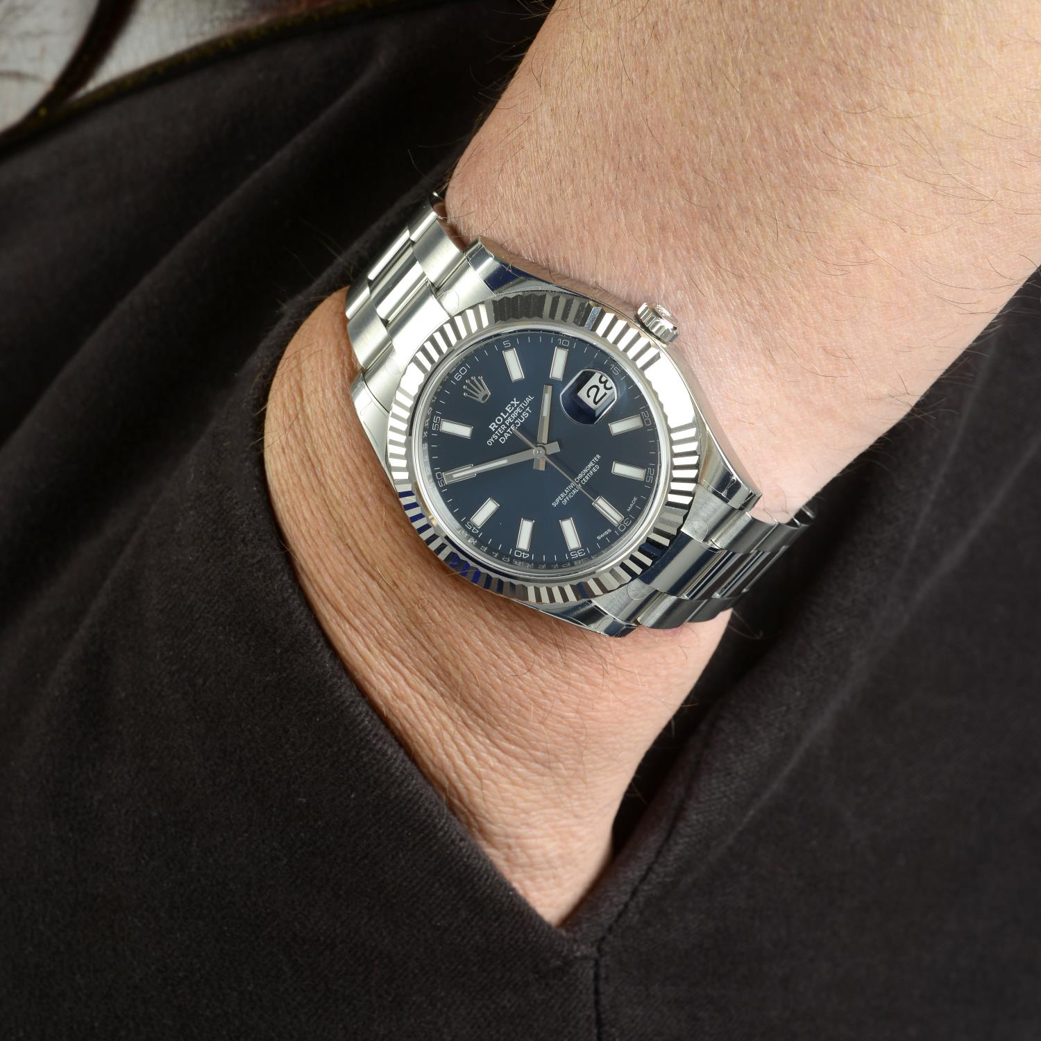 ROLEX - a gentleman's Oyster Perpetual Datejust II bracelet watch. - Image 3 of 4