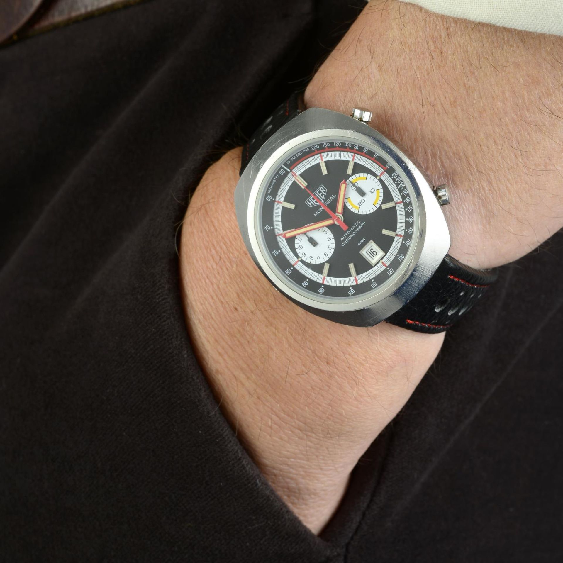 HEUER - a gentleman's Montreal chronograph wrist watch. - Bild 3 aus 3