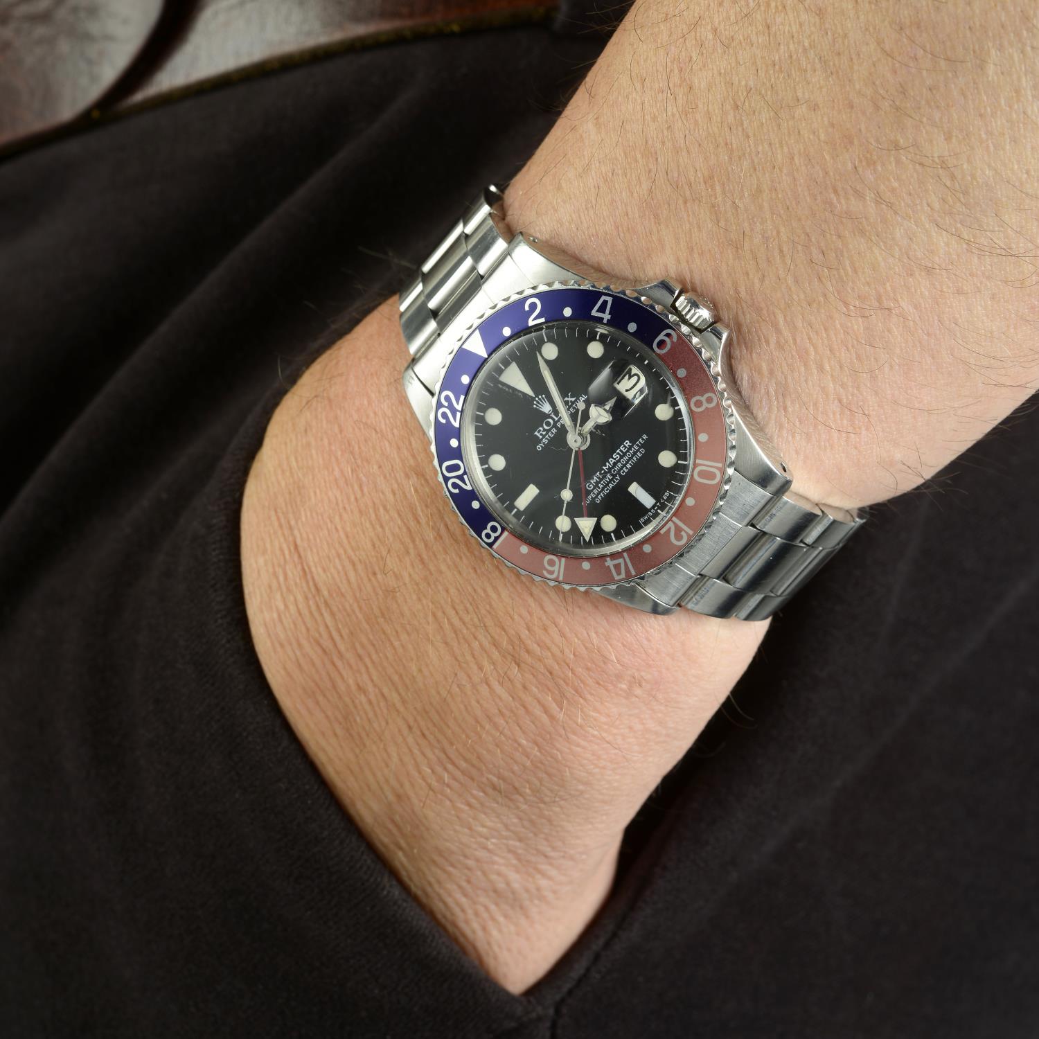 ROLEX - a gentleman's Oyster Perpetual GMT-Master bracelet watch. - Image 3 of 3