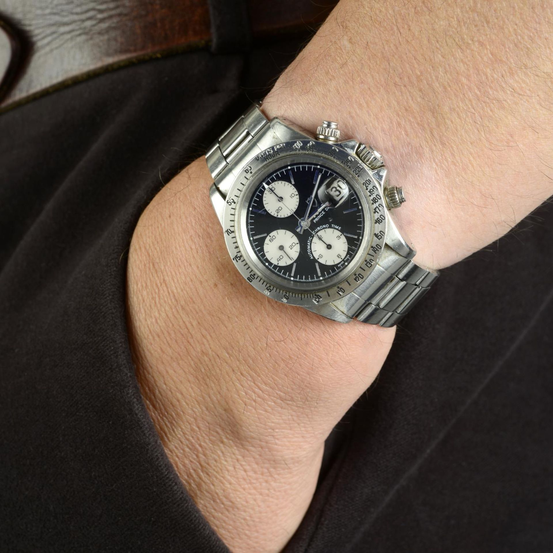 TUDOR - a gentleman's Prince Date Big Block chronograph bracelet watch. - Bild 3 aus 4