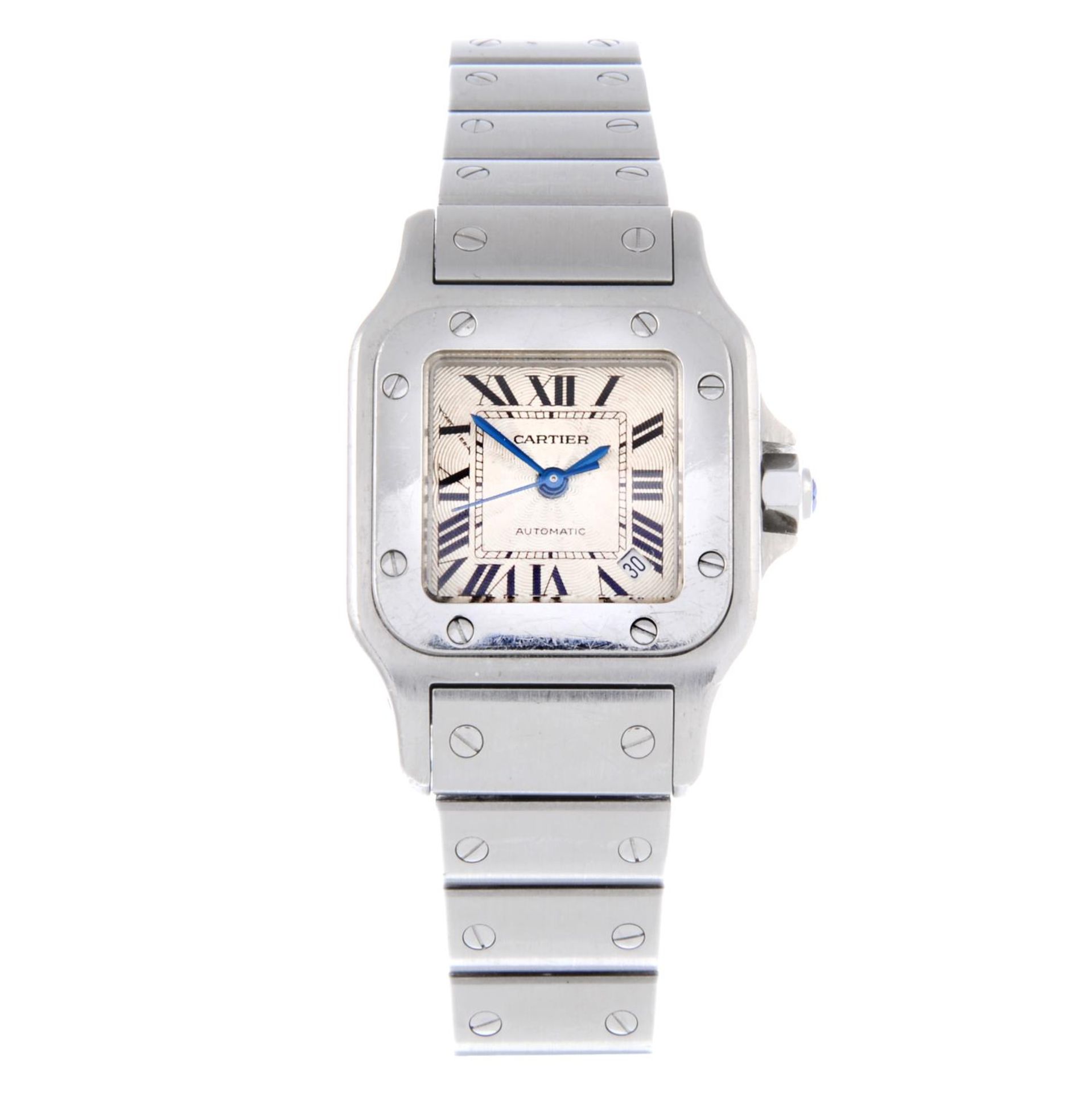 CARTIER - a lady's Santos bracelet watch.