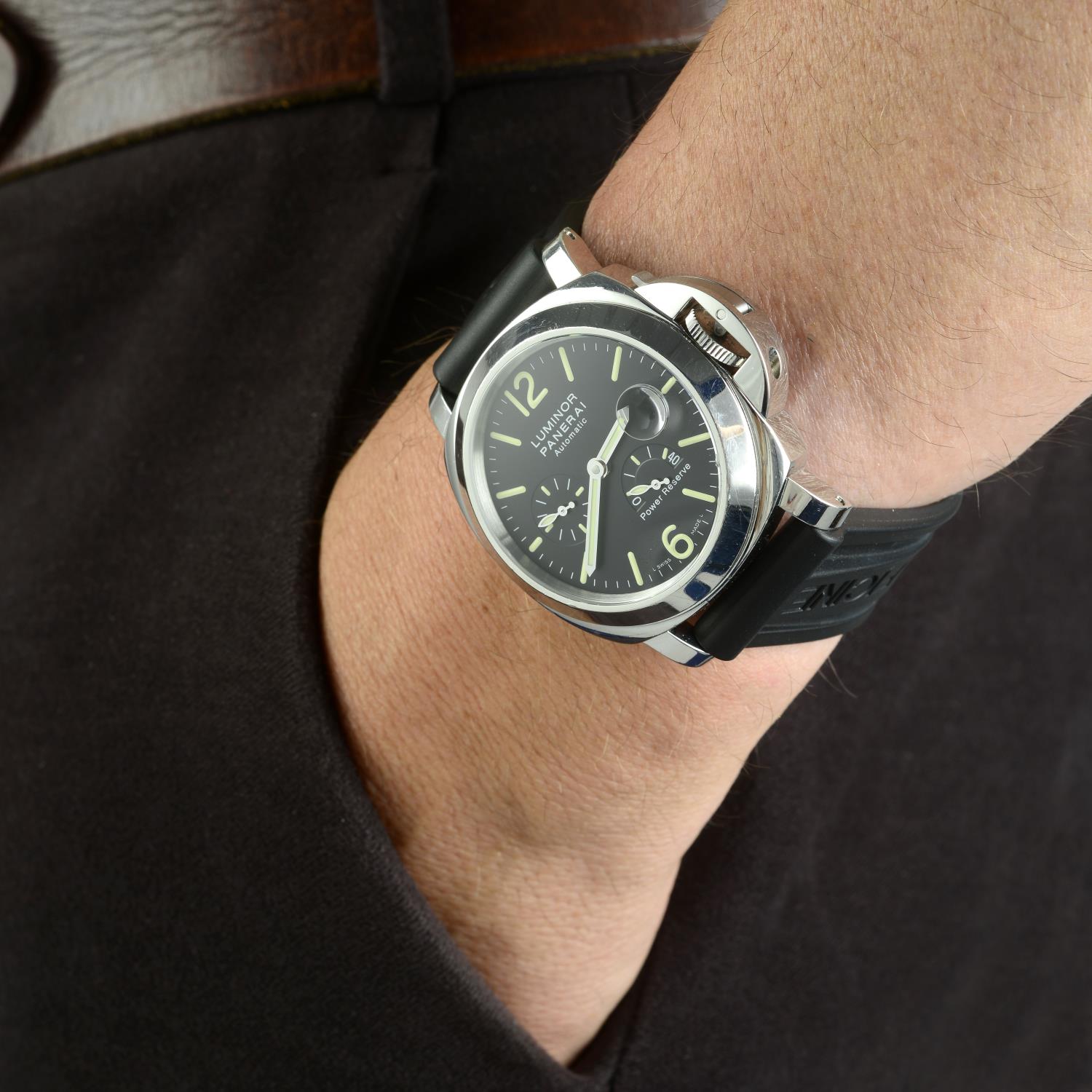 PANERAI - a gentleman's Luminor Power Reserve wrist watch. - Image 3 of 4