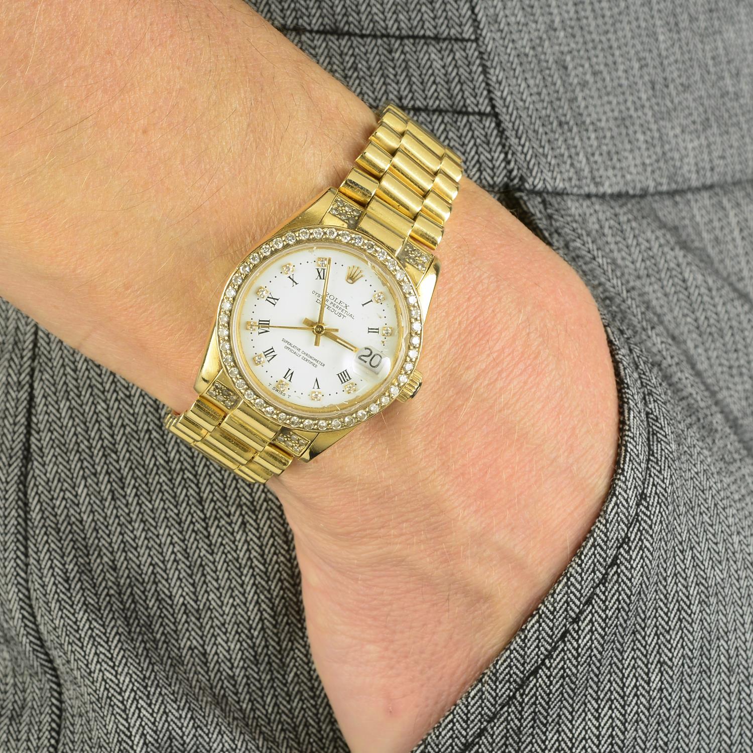 ROLEX - a mid-size Oyster Perpetual Datejust bracelet watch. - Image 4 of 4