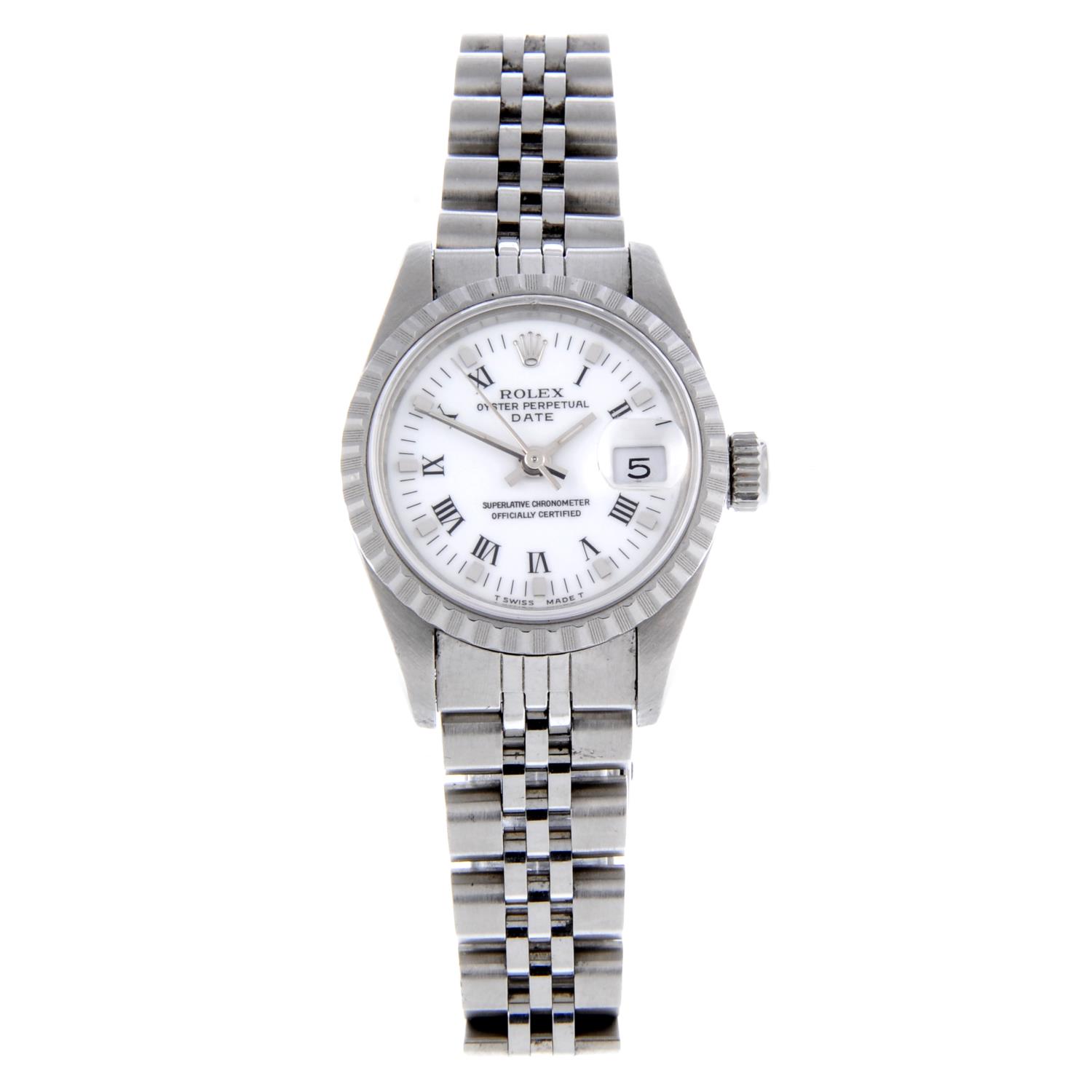 ROLEX - a lady's Oyster Perpetual Date bracelet watch.