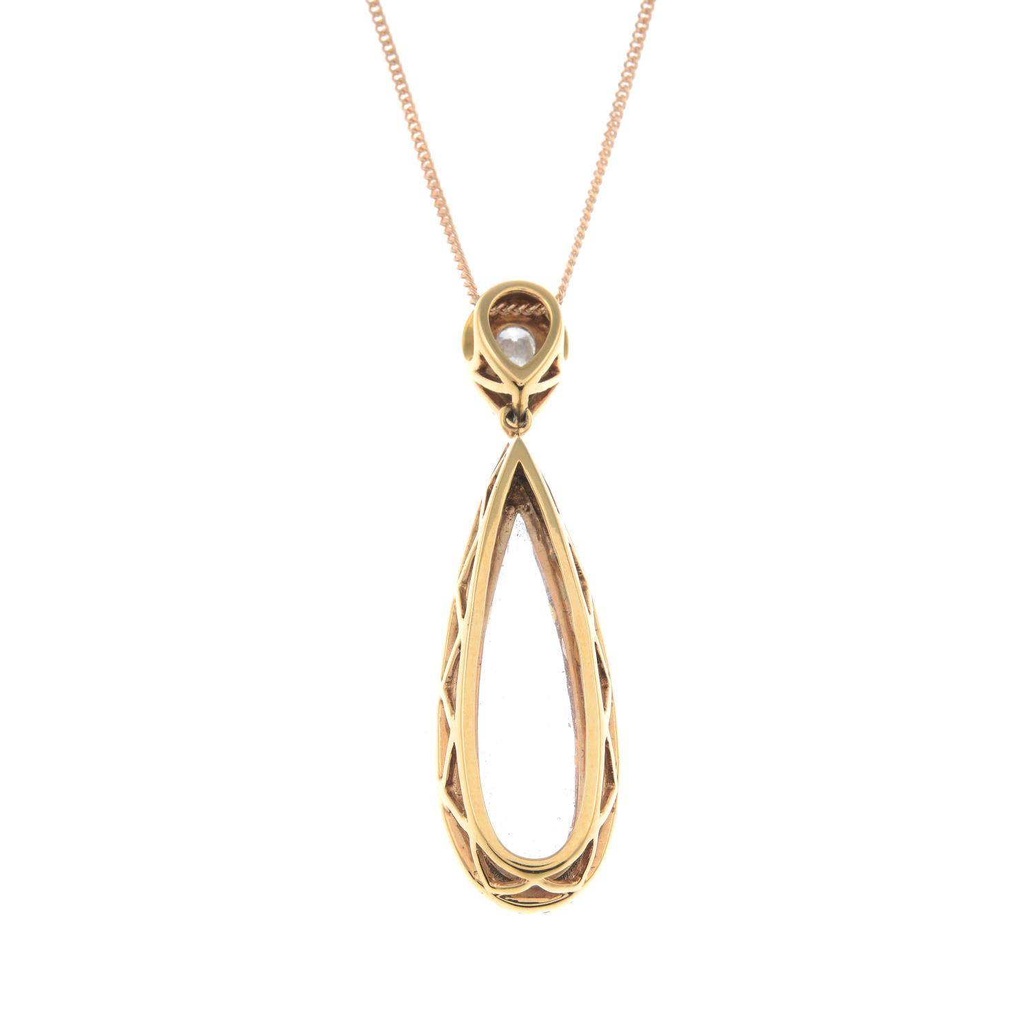 An 18ct gold morganite and vari-cut diamond pendant, - Image 2 of 2