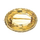 An early 20th century citrine brooch.Length 3.2cms.