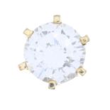 A diamond single stud earring.Estimated diamond weight 0.50ct, H-I colour, VS2-SI1 clarity.