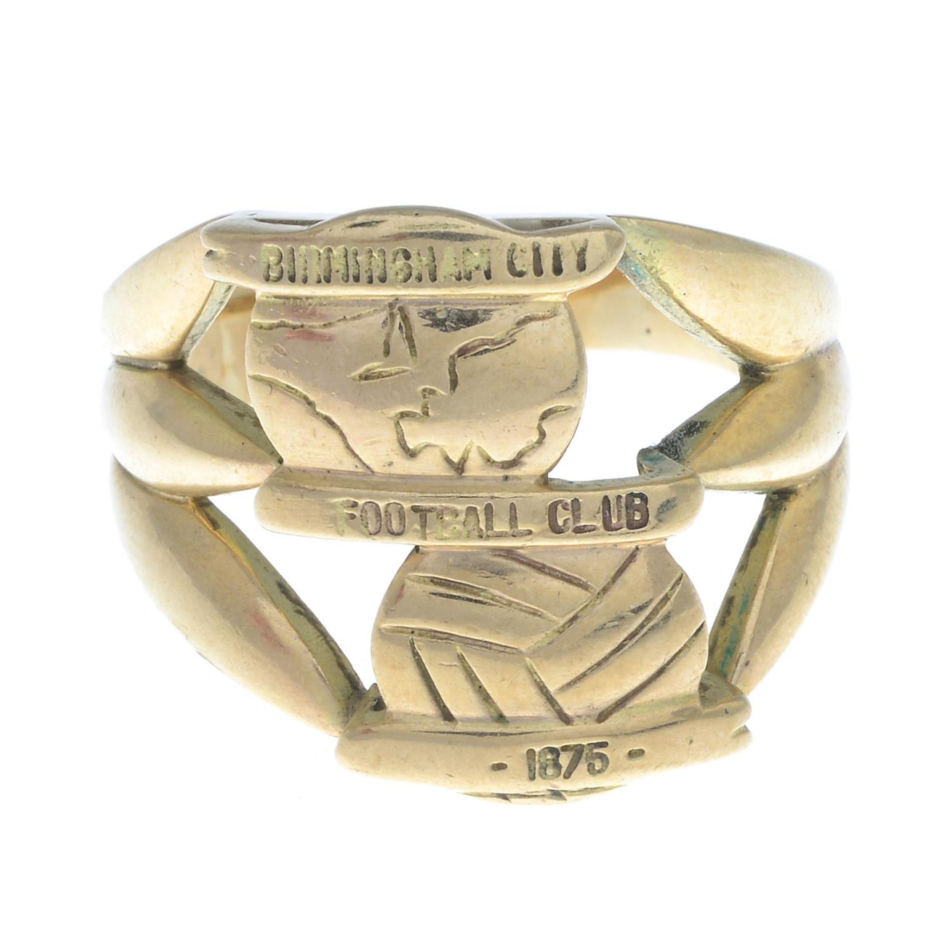 A Birmingham City Football Club ring.Stamped 9ct.