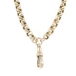 An early 20th century 9ct gold belcher-link longuard chain.Stamped 9ct.