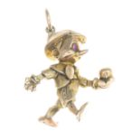 A mid 20th century 9ct gold Pinocchio charm,