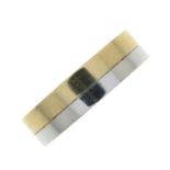 A 9ct gold bi-colour band ring.Hallmarks for 9ct gold.