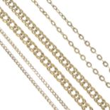 9ct gold curb-link chain, hallmarks for 9ct gold, length 56cms, 12.8gms.