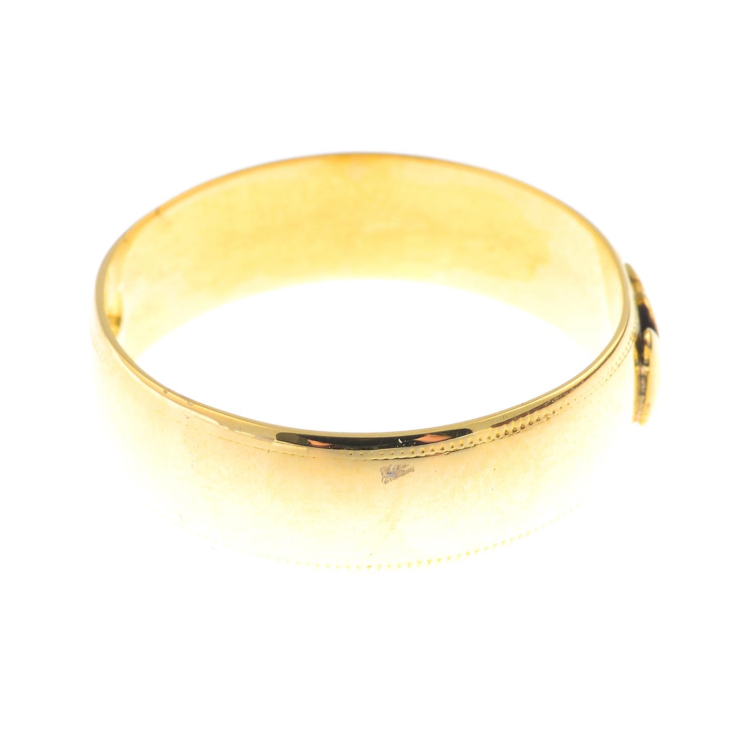 A late Victorian 18ct gold 'Mizpah' ring.Hallmarks for Birmingham, 1899. - Image 2 of 2