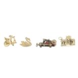 9ct gold charm depicting fire engine,